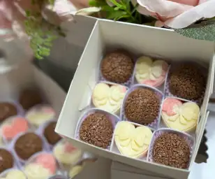 Brigadeiros - Classic Brazilian chocolate truffles made with condensed milk and covered in chocolate sprinkles.