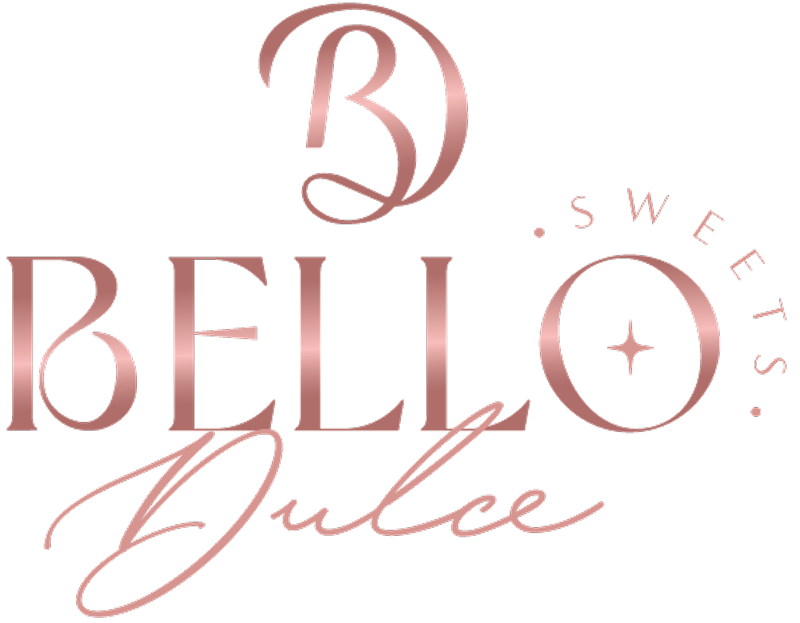 Bello Dulce logo featuring elegant script text on a transparent background, conveying a warm and inviting atmosphere for a Brazilian sweets business